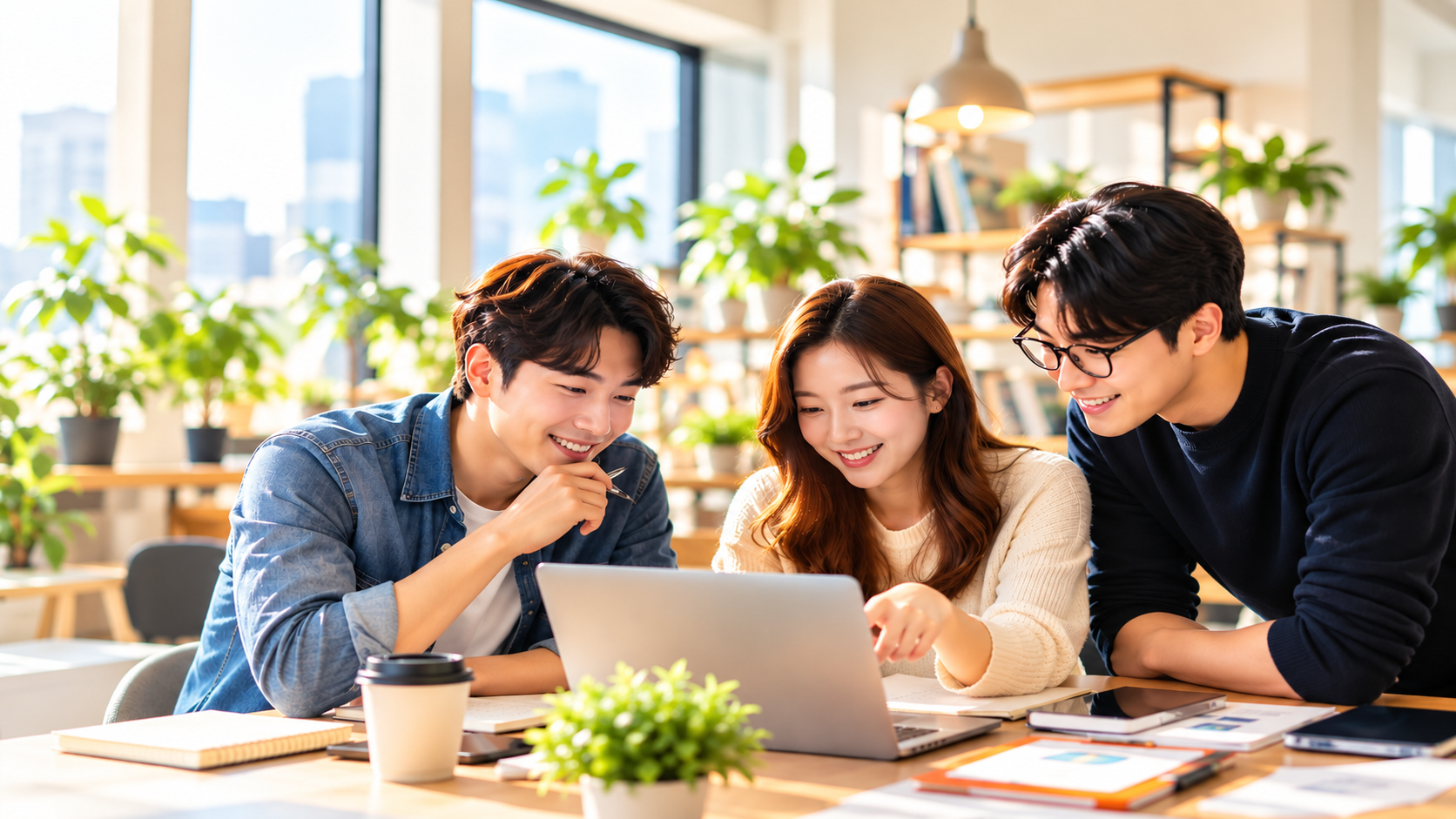 창업을 준비하며 이야기하는 사람들